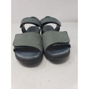 Hush Puppies Green‎ US 7.5 W Leather Comfort Sandals Adjustable Straps